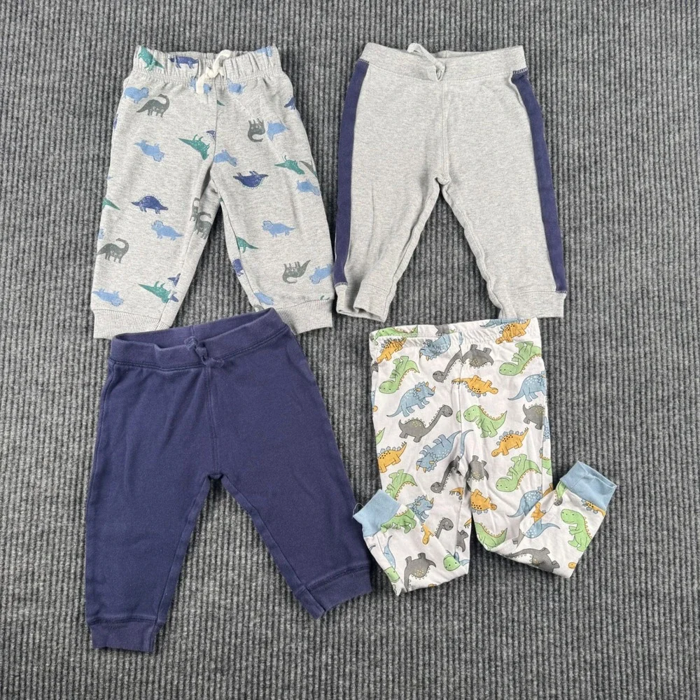 Carters Baby Place Boys Dinosaur Pants Joggers Bundle 6-9M‎ 9M 24M 4pc Set 415